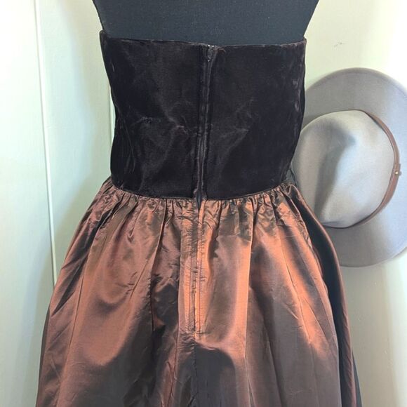 VTGa 70s 80s 11/12 Strapless Velvet Ball Gown Whimsigoth Fairycore Romantic - Picture 6 of 10